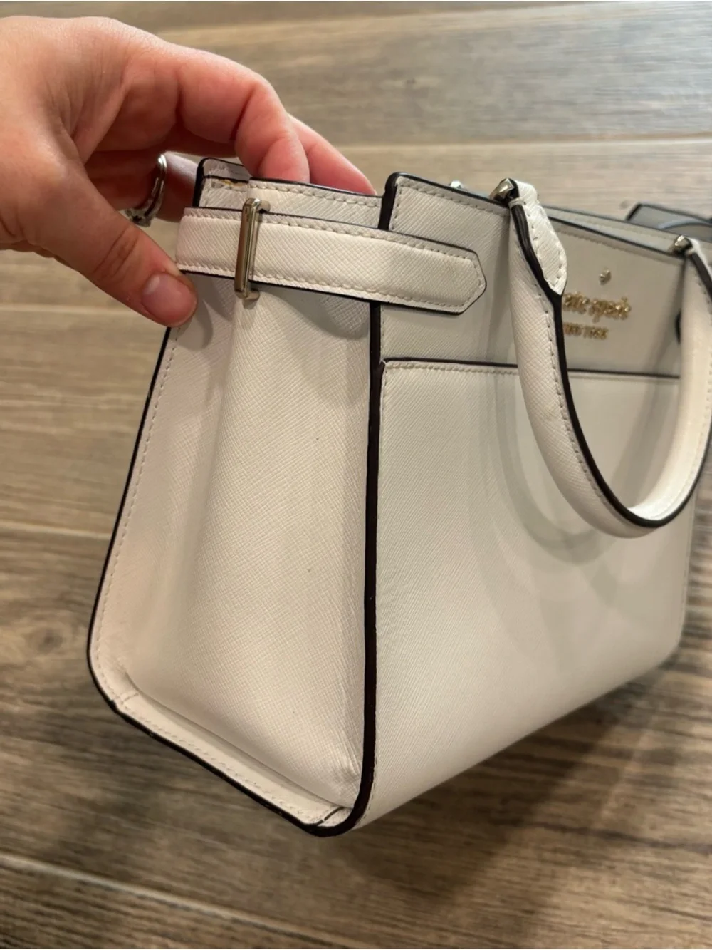 Kate Spade Staci Cameron Small Satchel Crossbody Parchment White - Picture 9 of 12
